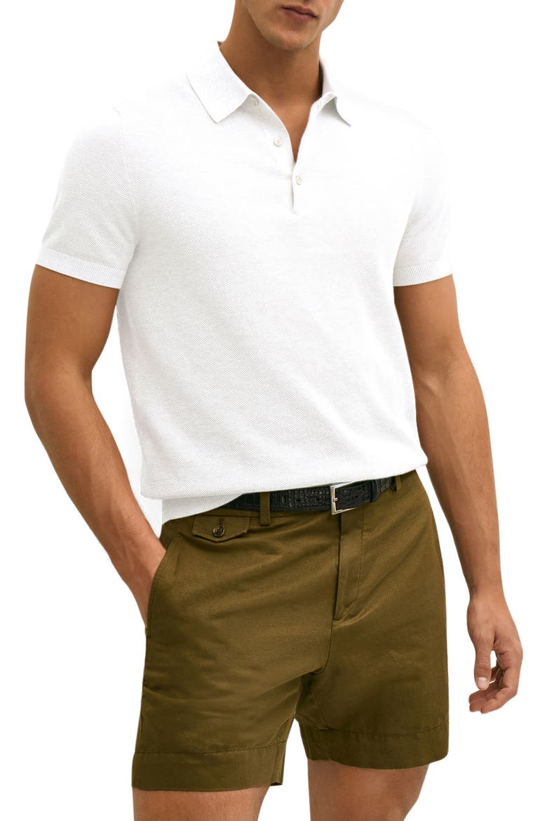 Cotton Piqué Polo, Main, color, WHITE