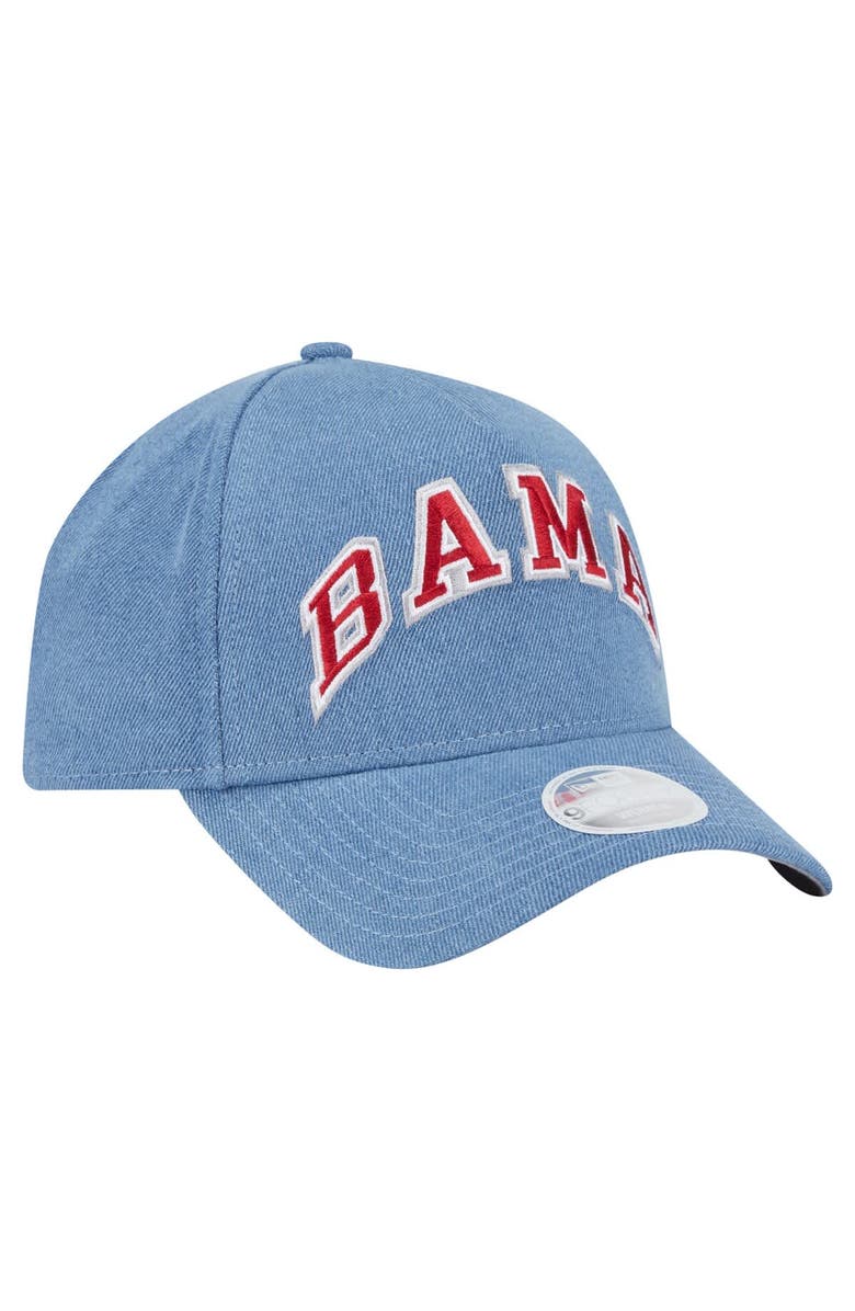 New Era Women's New Era Denim Alabama Crimson Tide A-Frame 9FORTY Adjustable Hat, Alternate, color, Denim