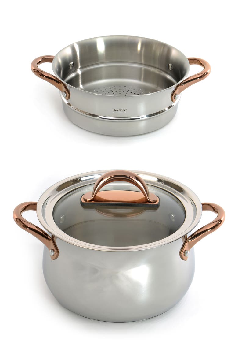 Ouro Gold 3-Piece Steamer Set, Main, color, SILVER