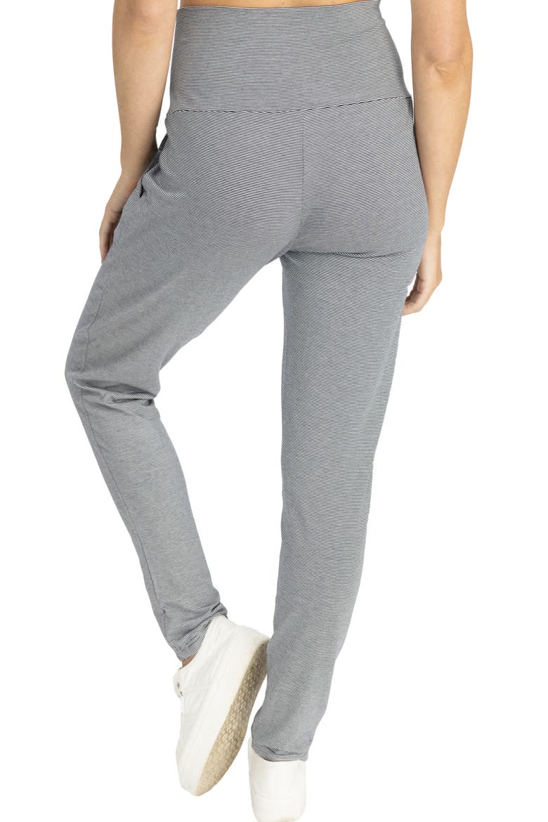 Tapered Casual Maternity Pants, Alternate, color, FINE NAVY/ WHITE STRIPES