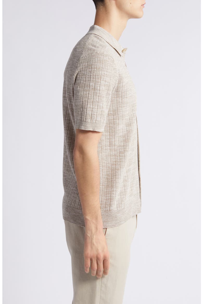 Nolan 6577 Knit Short Sleeve Button-Up Shirt, Alternate, color, GREIGE