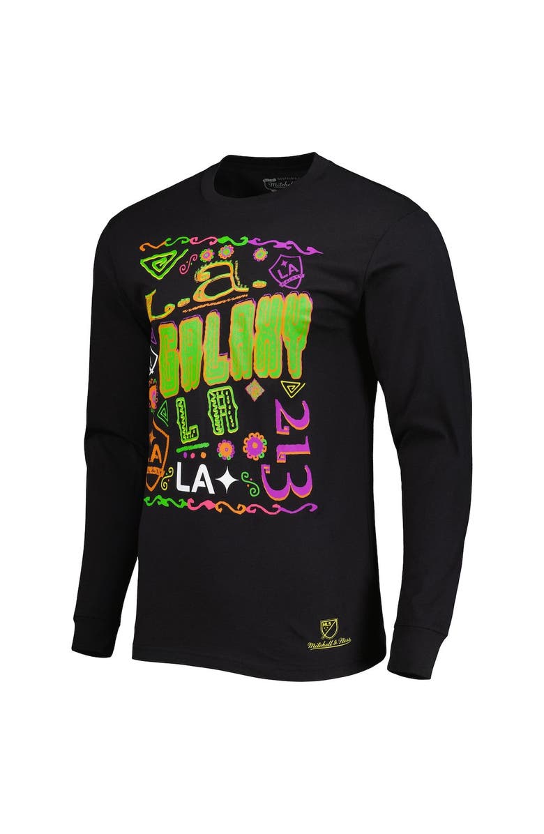 Mitchell & Ness Men's Mitchell & Ness Black LA Galaxy Papel Picado Long Sleeve T-Shirt, Alternate, color, Black