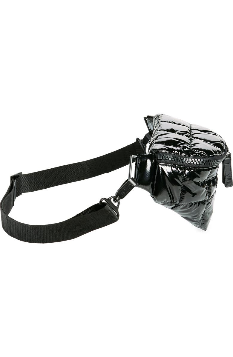 VeeCollective Porter Water Resistant Quilted Recycled Nylon Sling Bag, Alternate, color, Black Vinyl