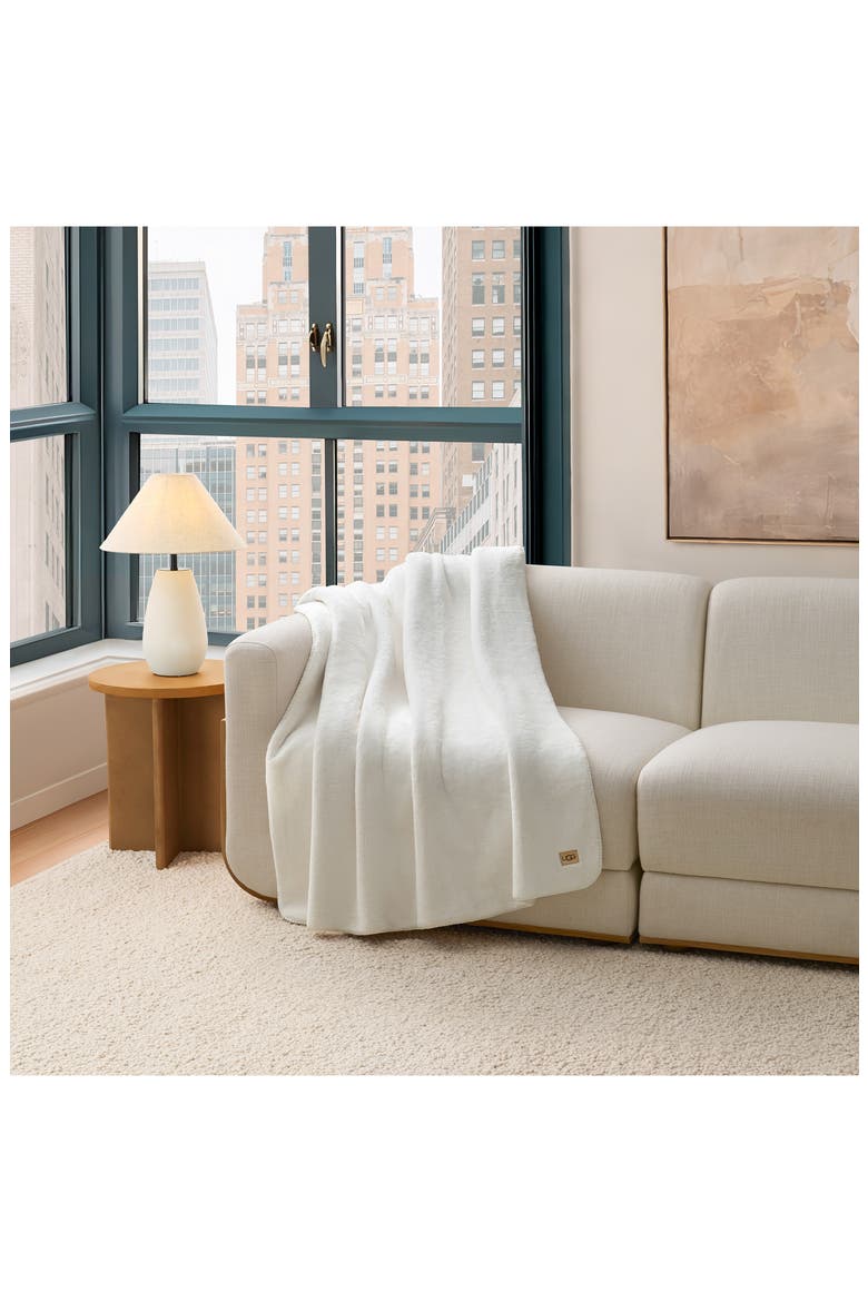 Sage Plush Throw Blanket, Alternate, color, SNOW