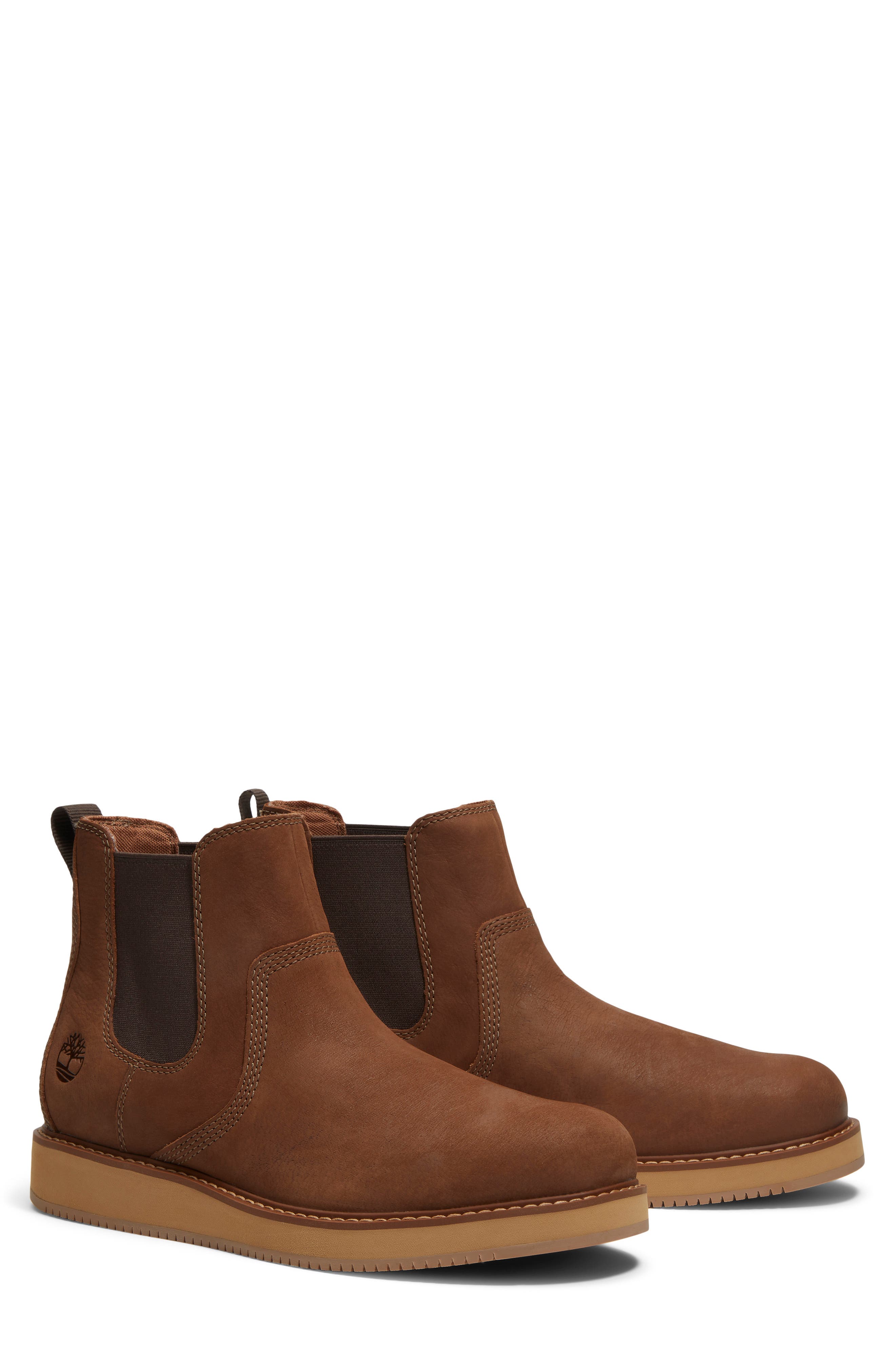 Redwood Edge Leather Chelsea Boot, Alternate, color, RUST NUBUCK