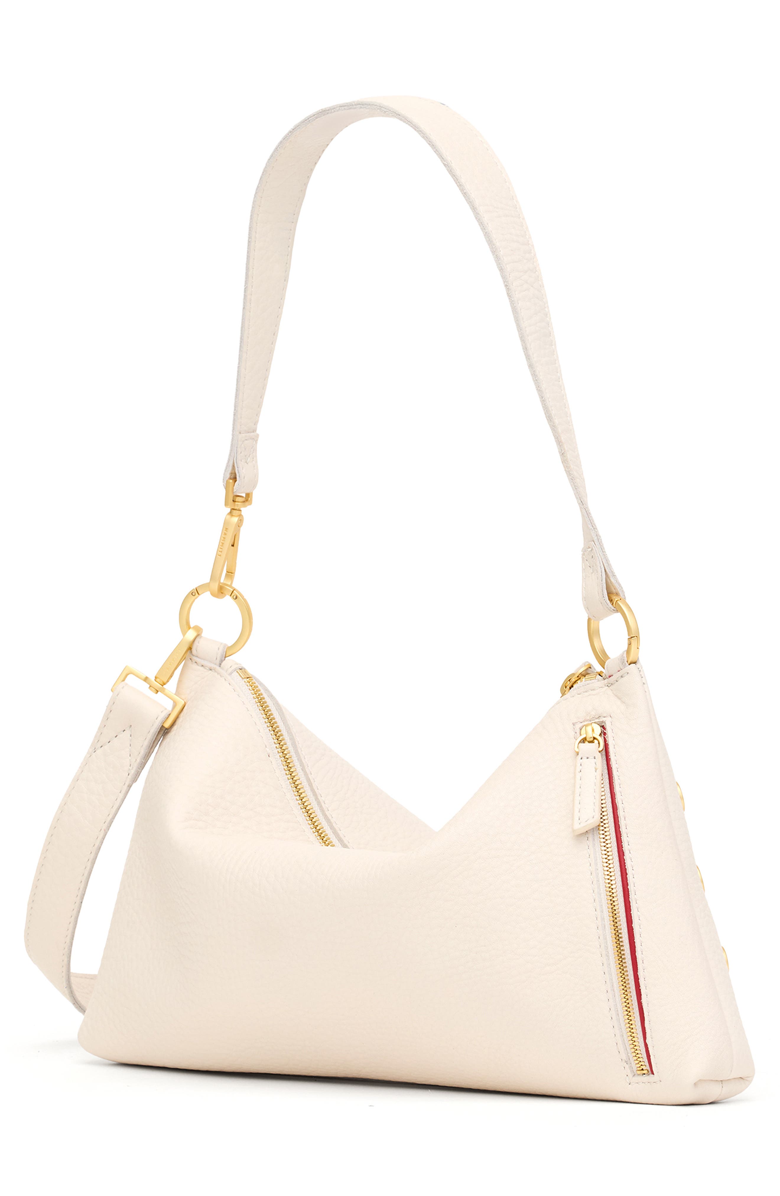 HAMMITT Medium Kyle Leather Shoulder Bag, Alternate, color, Calla Lily White/ Brushed Gold