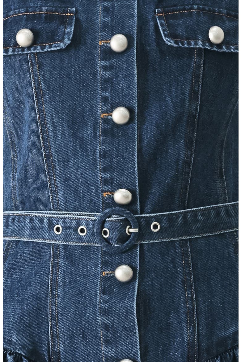 Denim Minidress, Alternate, color, INDIGO