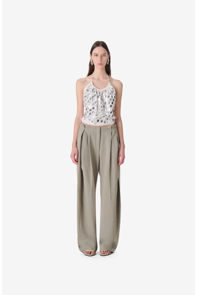 Sonja Wide-Leg Trousers, Main, color, OLIVE GREEN