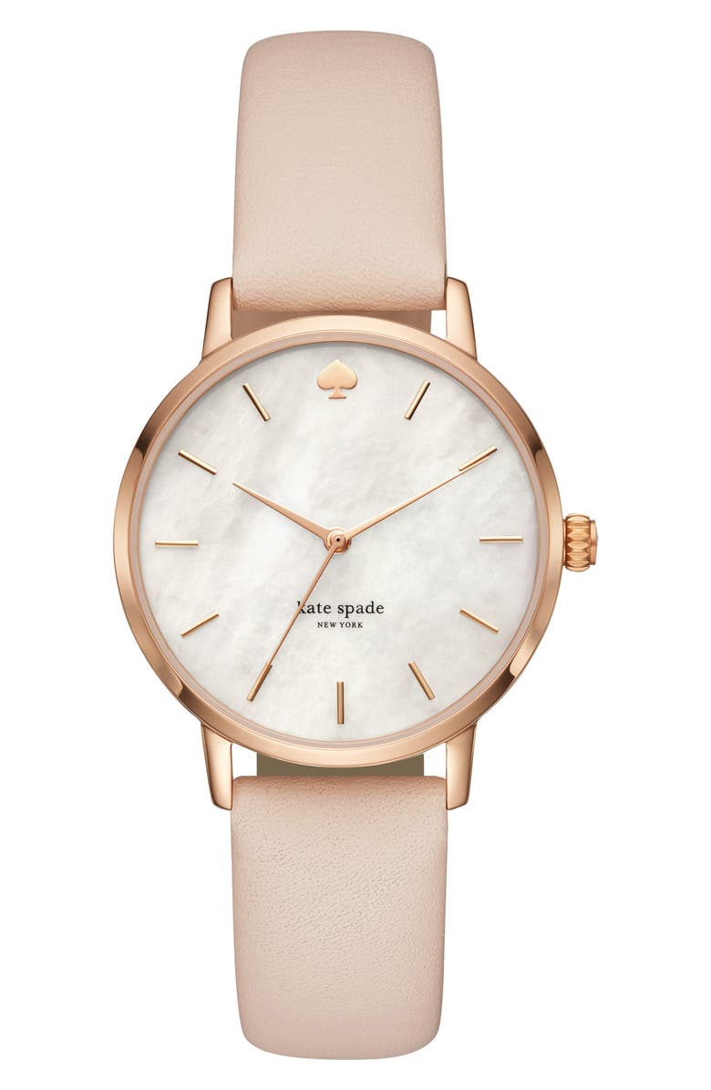 Kate Spade New York metro leather strap watch, 34mm, Main, color, 