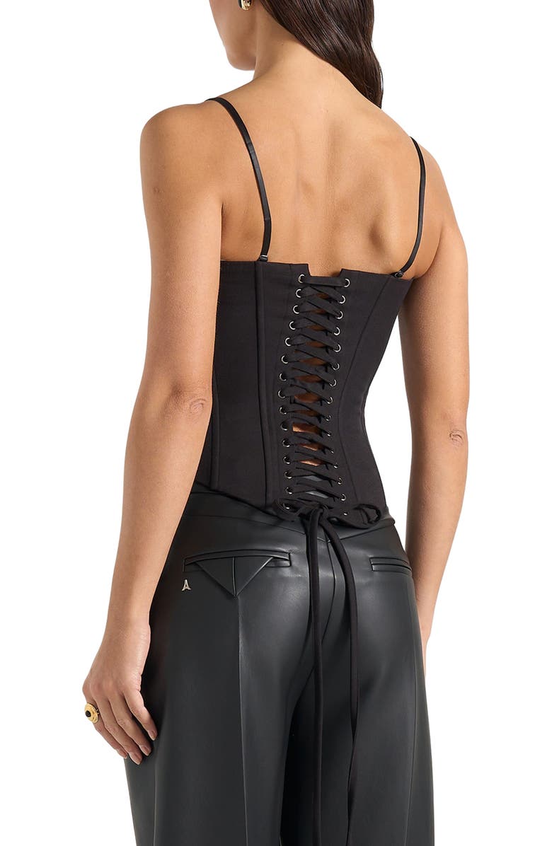 Manière De Voir Scarlett Tailored Lace Up Corset, Alternate, color, Black