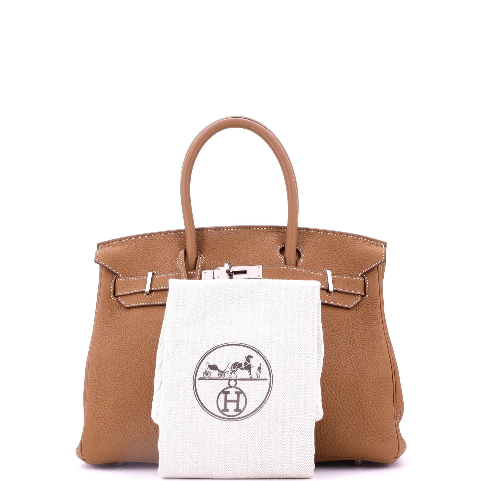 Pre-Owned Hermes Birkin Handbag Brown Togo with Palladium Hardware 30, Alternate, color, 