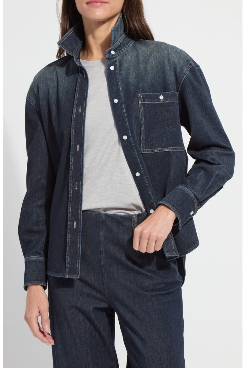 Cassidy Denim Shacket, Main, color, INDIGO