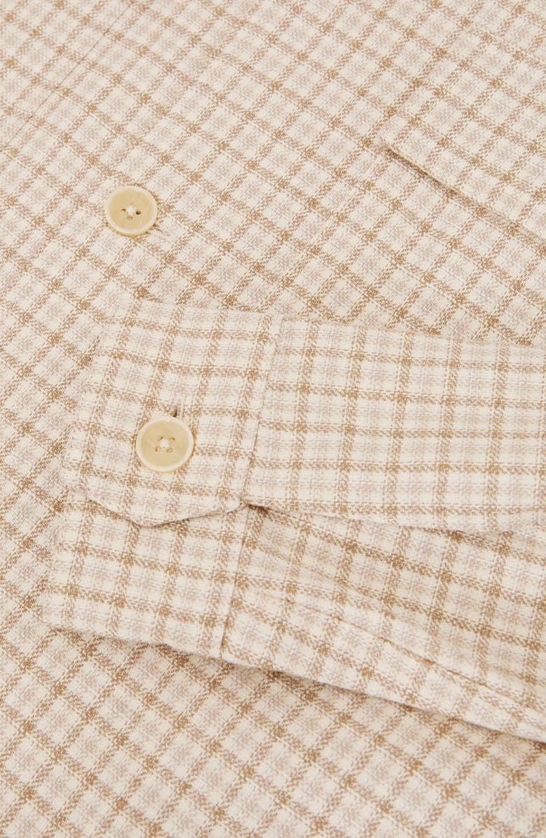 Reiss Sever Cotton & Linen Check Overshirt, Alternate, color, Oatmeal