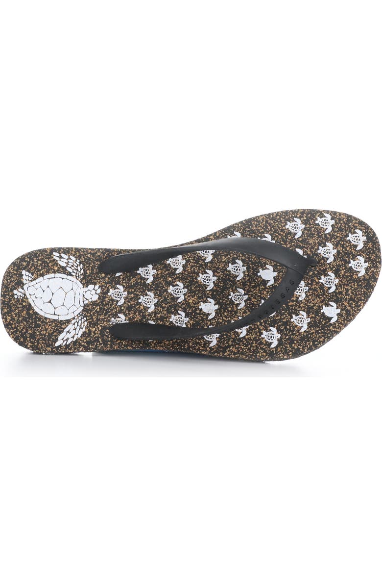 Asportuguesas by Fly London Turtle Flip Flop, Alternate, color, Black Rubber