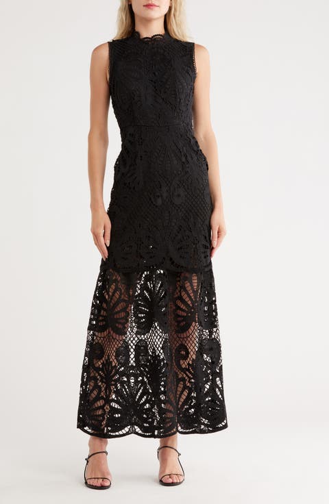 Sleeveless Guipure Lace Maxi Dress