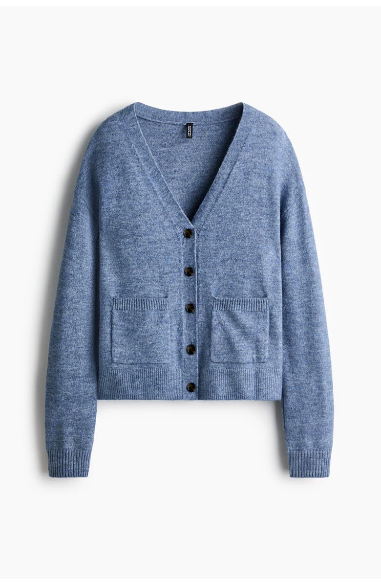 H&M Loose-fit Cardigan, Alternate, color, Blue Melange