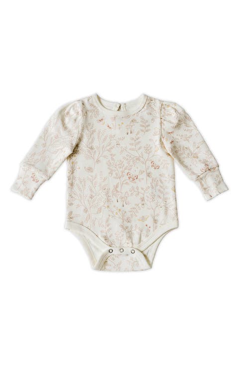 Secret Garden Puff Sleeve Organic Cotton Bodysuit (Baby)