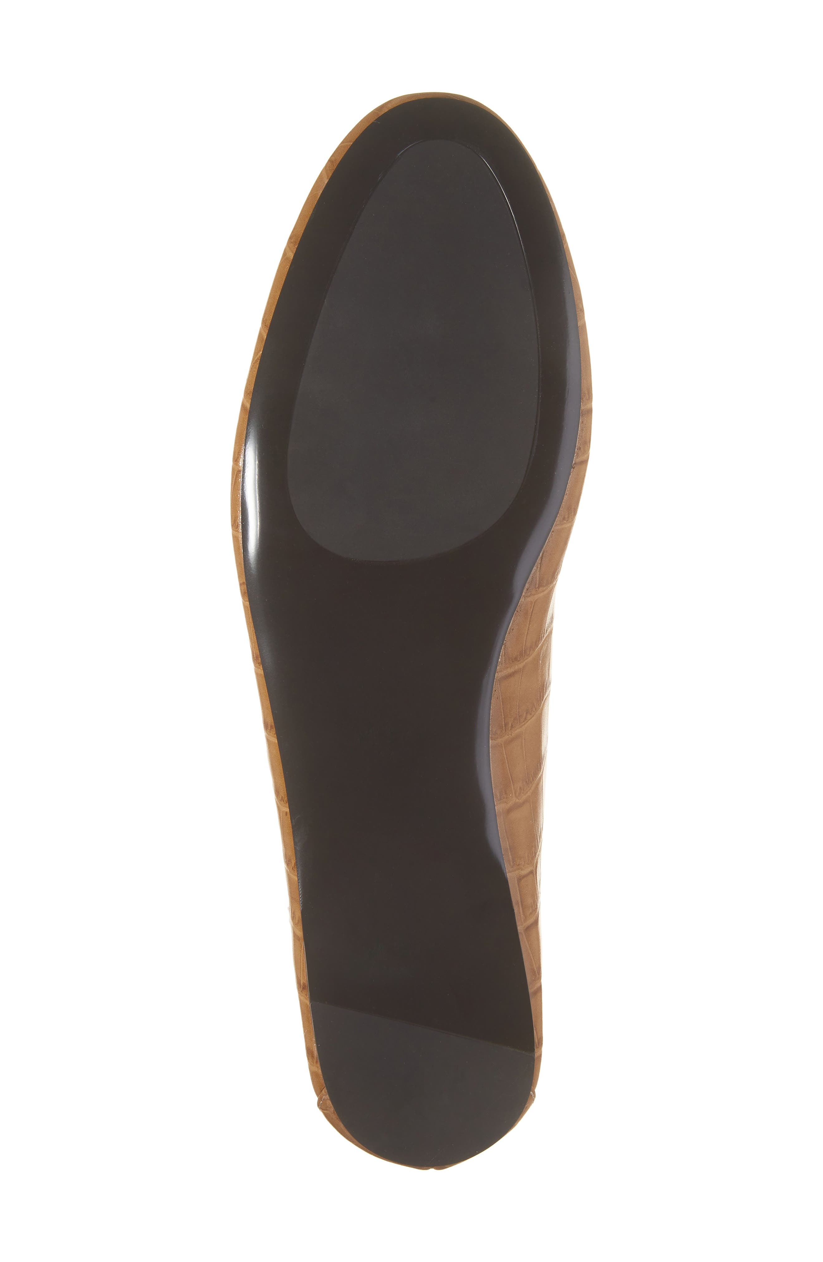 Croc Embossed Leather Loafer, Alternate, color, COGNAC