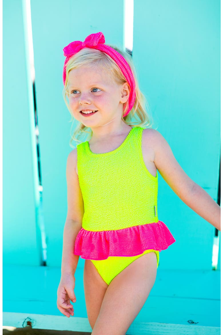 Infant Crinkle Peplum One Piece, Alternate, color, Lime