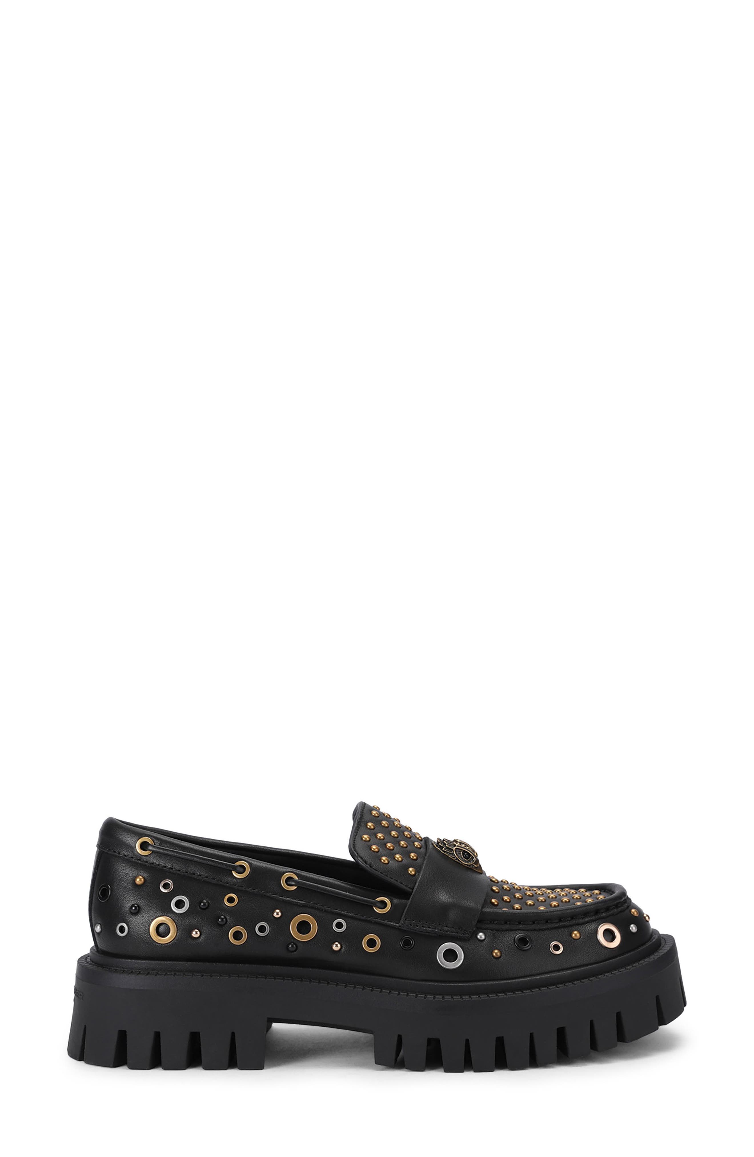 Studded Loafer, Alternate, color, BLACK