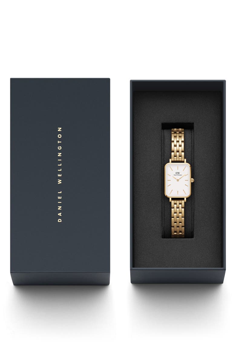 Daniel Wellington Quadro Link Bracelet Watch, 20mm x 26mm, Alternate, color, Gold