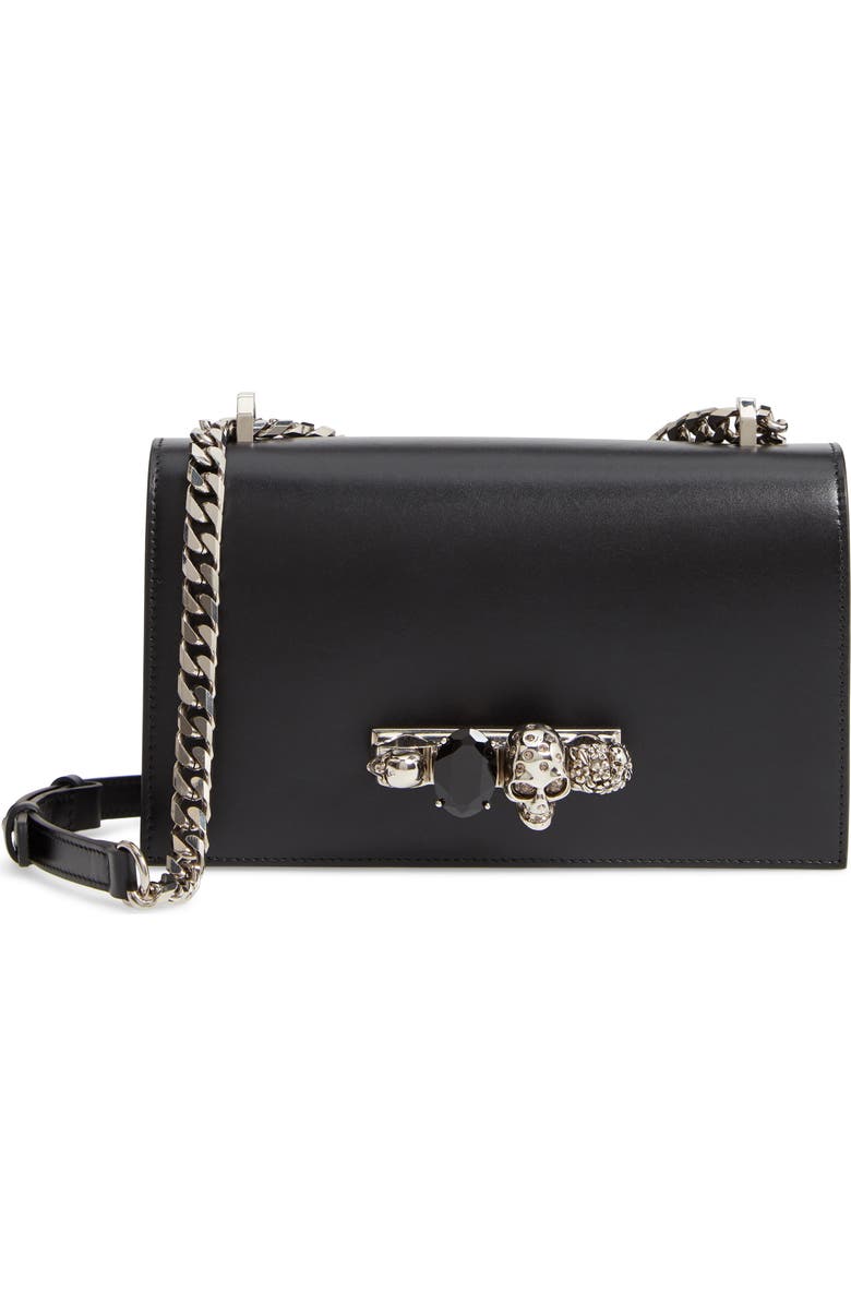 McQueen Alexander McQueen Leather Crossbody Knuckle Bag, Main, color,
