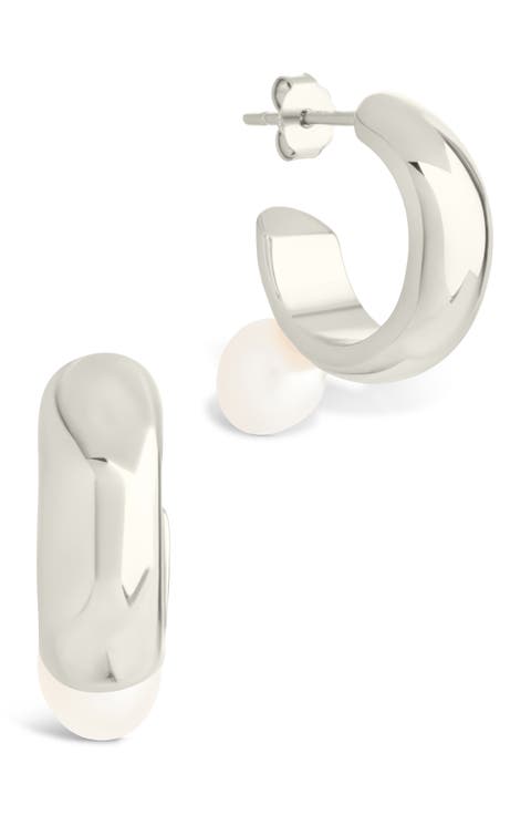 Micki Cultured Pearl Drop Hoop Earrings