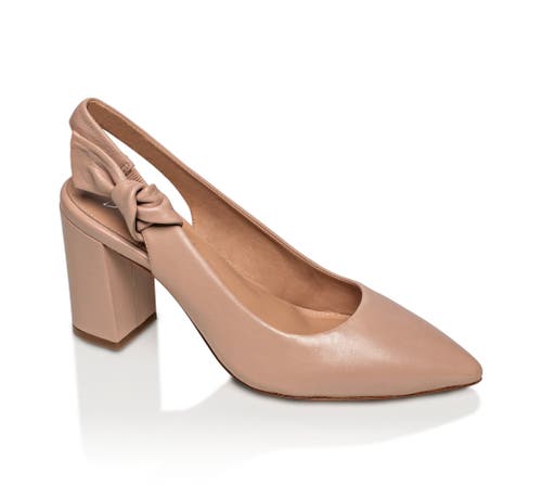 Joan Oloff Shoes Daphne Leather Slingback Pump In Brown