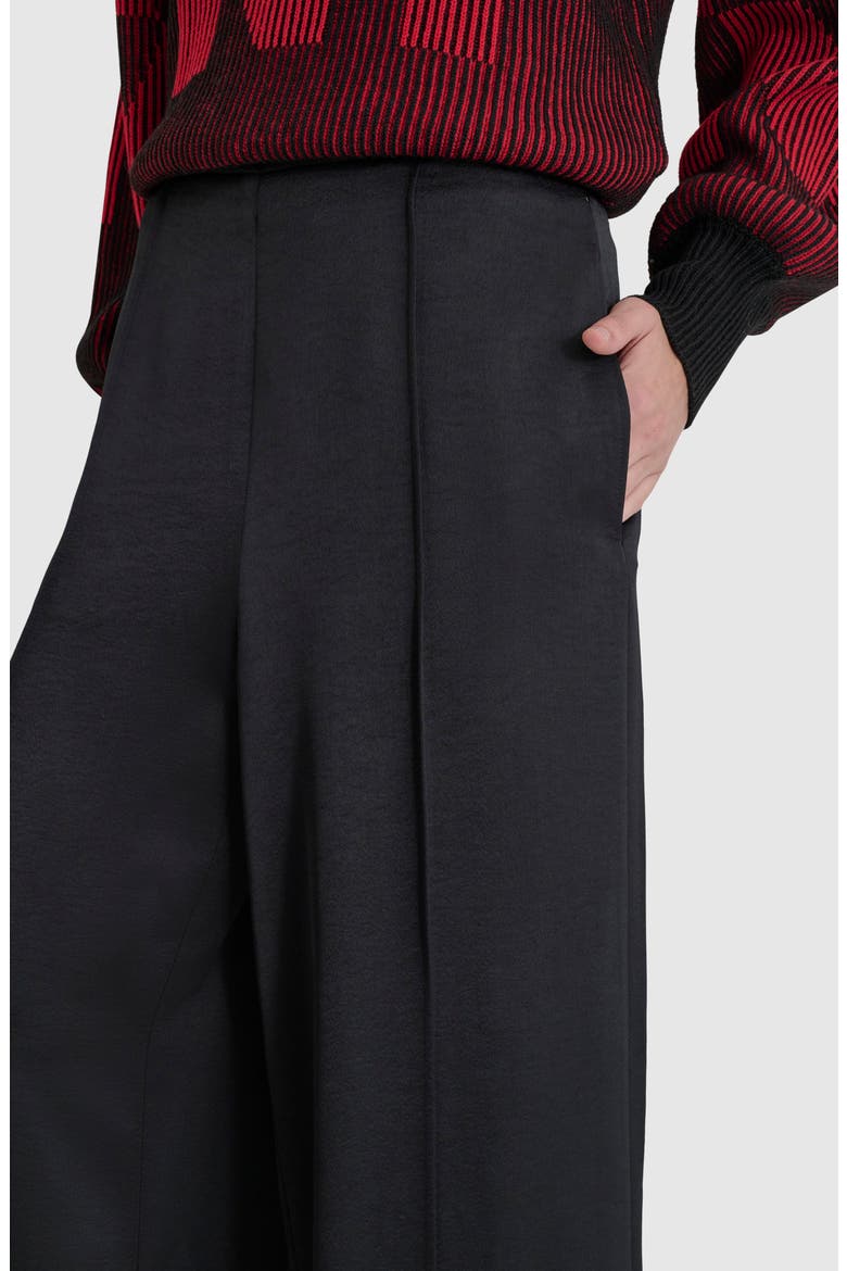 Pintuck Wide Leg Pants, Alternate, color, BLACK