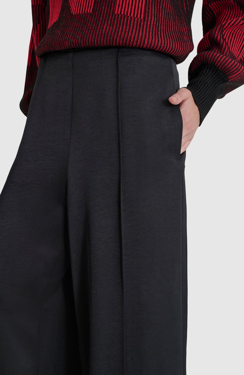 DKNY Pintuck Wide Leg Pants, Alternate, color, Black