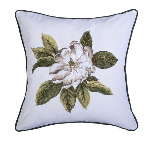Garden Magnolia Graphic Print Throw Pillow, 18" x 18"