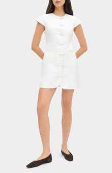 Jennie Cap Sleeve Cotton & Linen Minidress