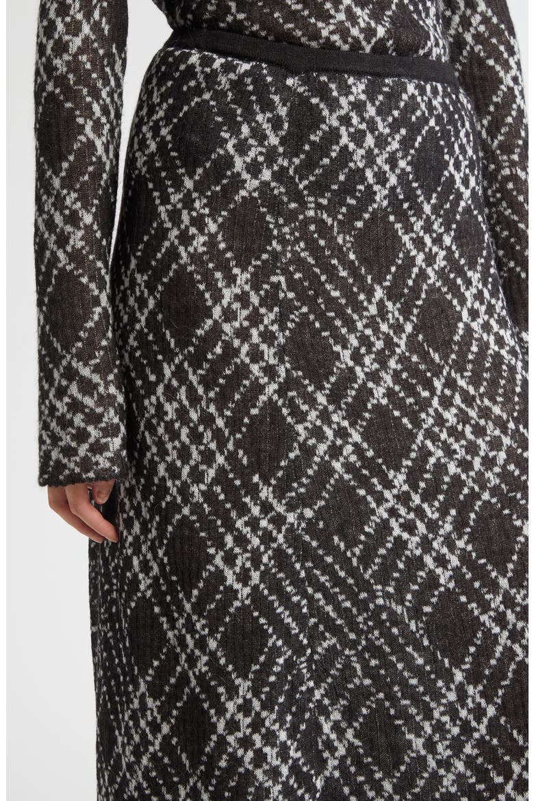 Plaid Knit Maxi Skirt, Alternate, color, BLACK MULTI