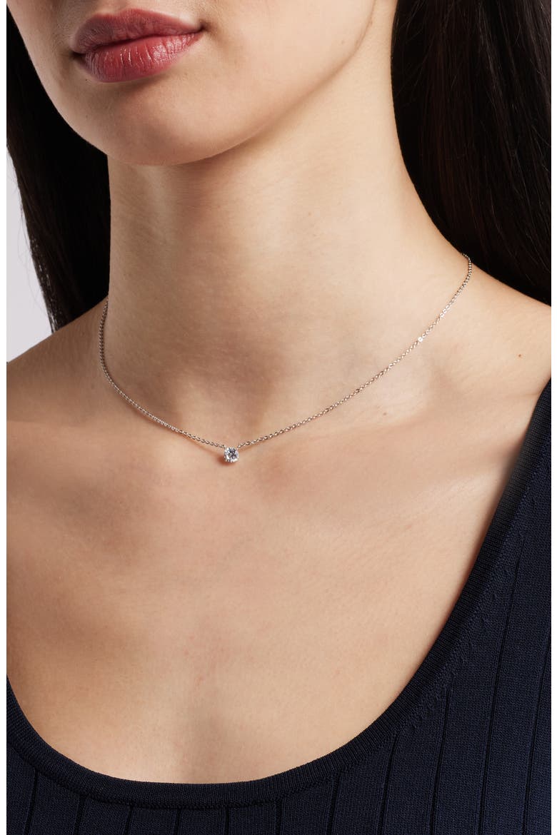 Cubic Zirconia Pendant Necklace, Alternate, color, CLEAR- SILVER