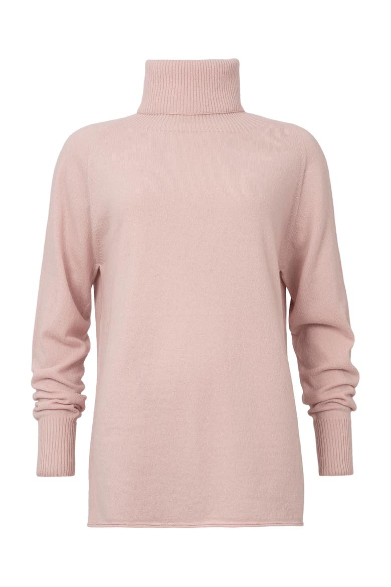 Geelong Wool Slouch Turtleneck Sweater, Alternate, color, PEONY