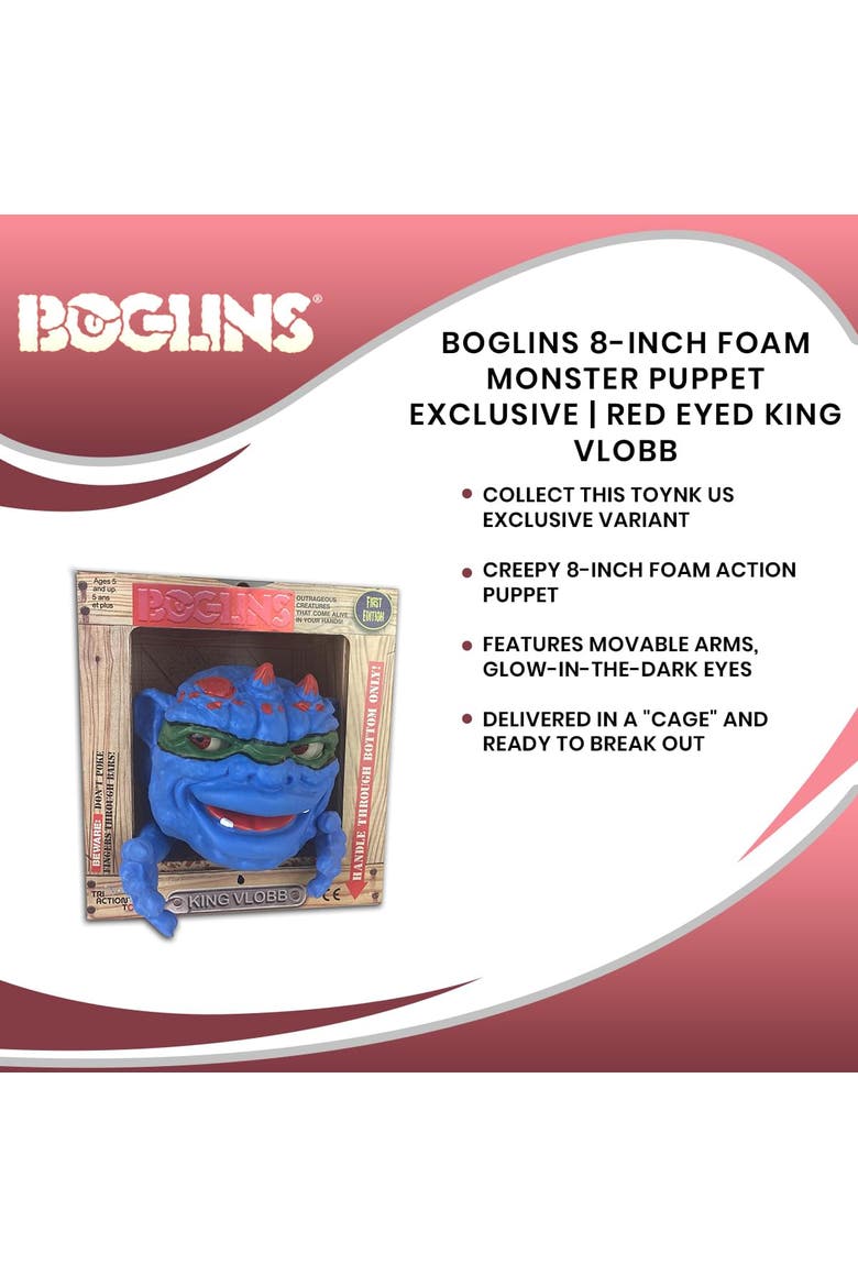 Boglins 8-Inch Foam Monster Puppet Exclusive | Red Eyed King Vlobb, Alternate, color, Blue