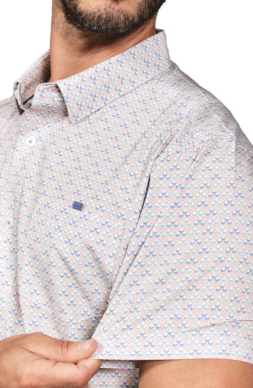 7 Diamonds Marcelo Geo Print Short Sleeve Performance Button-up Shirt In White