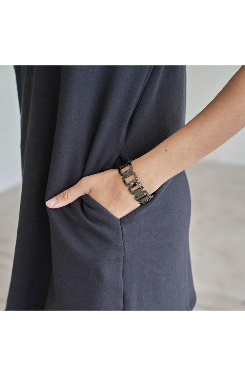 eavolu Malawi Eco-Luxe Fleece Hooded Tunic/Dress | Cloud-Soft Comfort, Alternate, color, Slate