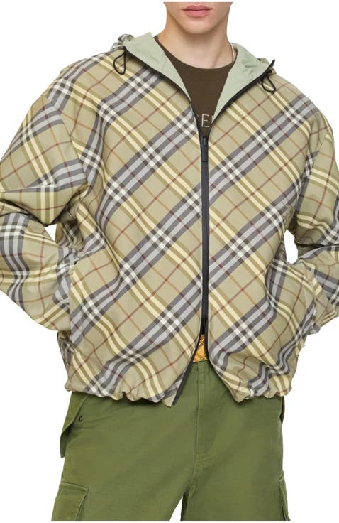 Reversible Check Hooded Jacket