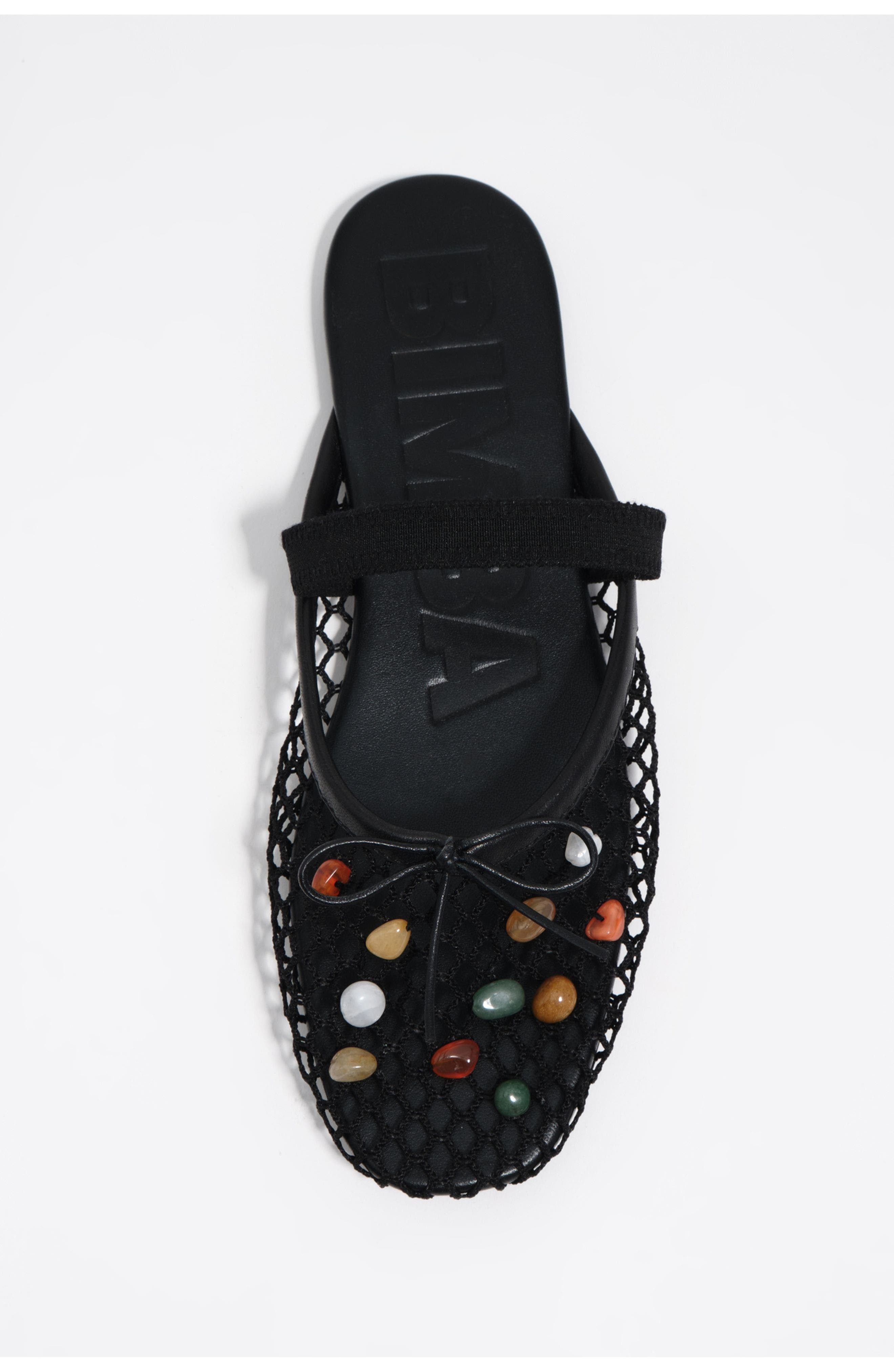 Bimba y Lola Mesh Slingback Ballerina With Stones, Alternate, color, Black