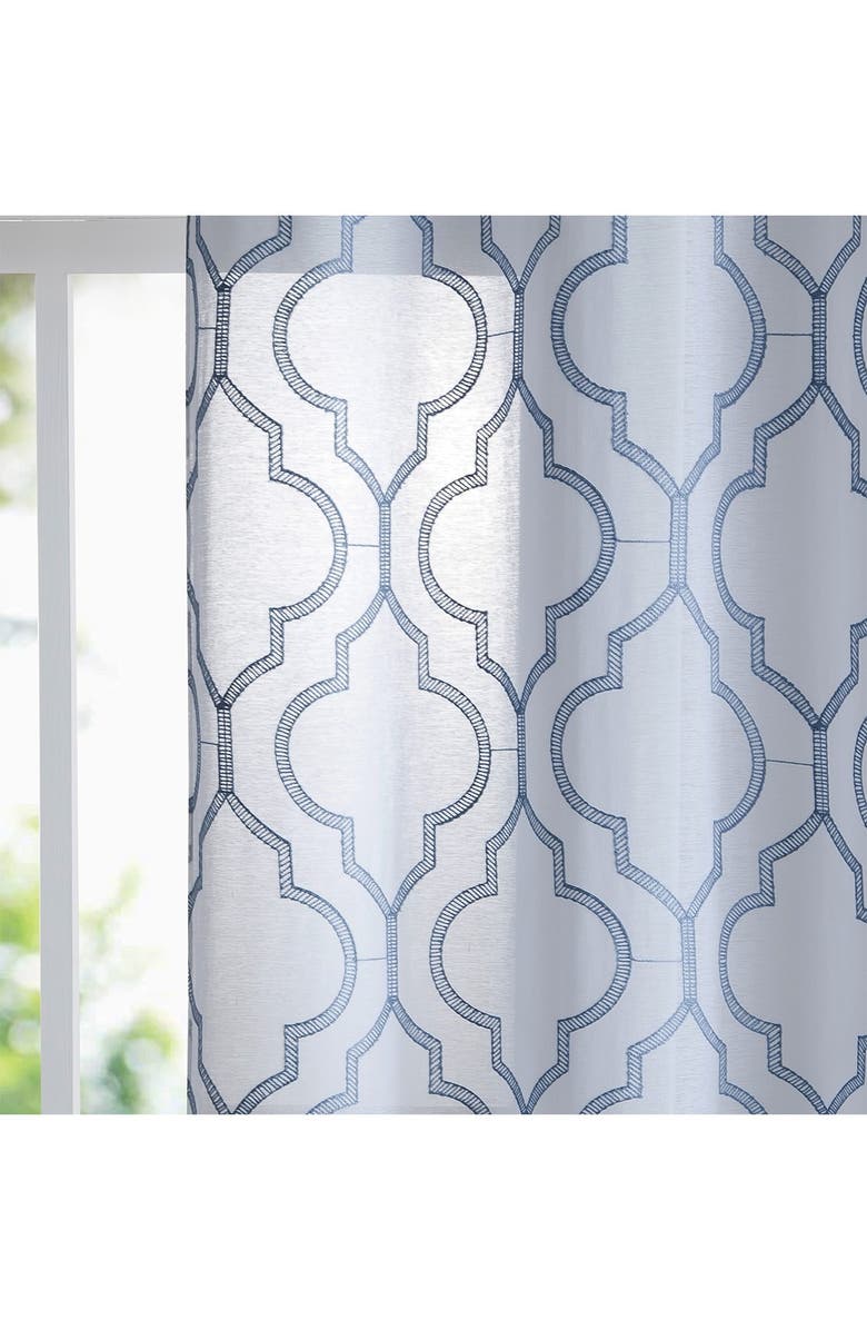 VCNY HOME Blue Embroidered Sheer Curtains, Alternate, color, 