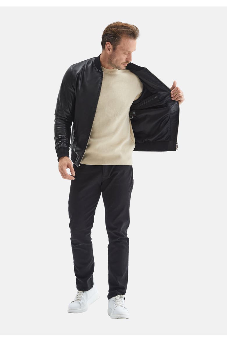 Jasper Leather Jacket, Alternate, color, Black