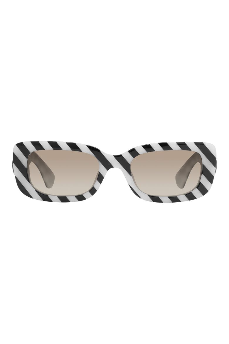 52mm Rectangular Sunglasses, Main, color, BONE/ BROWN
