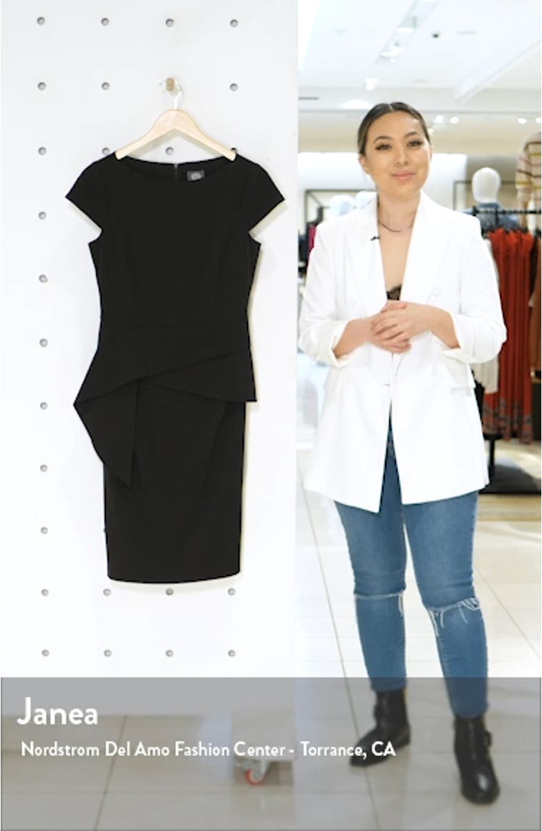 Cap Sleeve Peplum Sheath Dress, sales video thumbnail