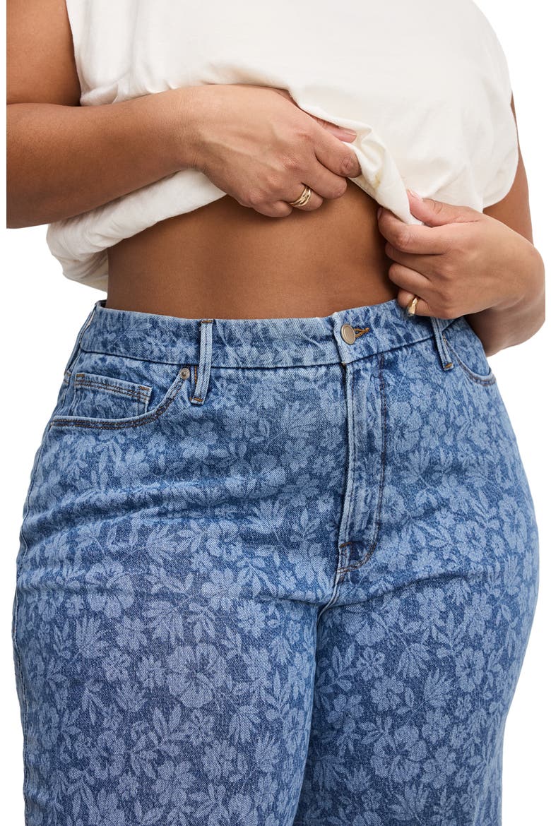 Good Waist High Waist Crop Palazzo Jeans, Alternate, color, HIBISCUS BLOOM001