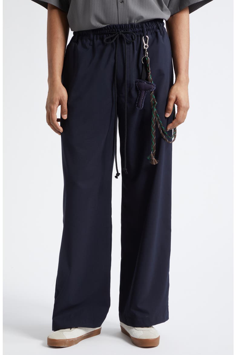 Relaxed Wool Blend Lounge Pants, Main, color, NAVY