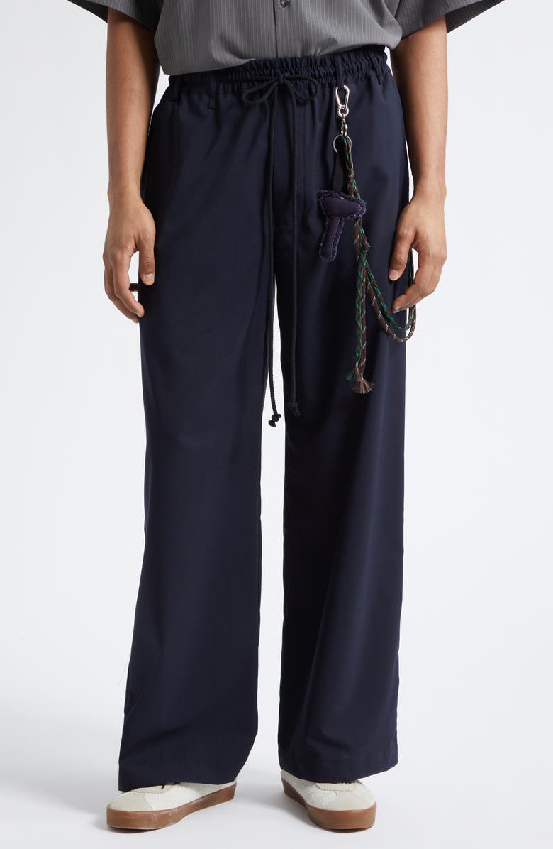 SONG FOR THE MUTE Relaxed Wool Blend Lounge Pants, Main, color, Navy