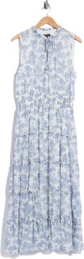 1.STATE Smocked Neck Tiered Maxi Dress