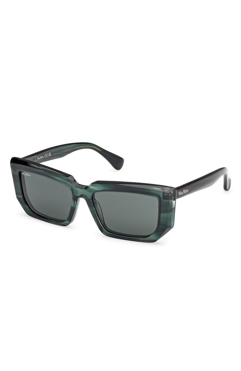 Max Mara 54mm Rectangular Sunglasses, Alternate, color, Striped Deep Emerald / Emerald
