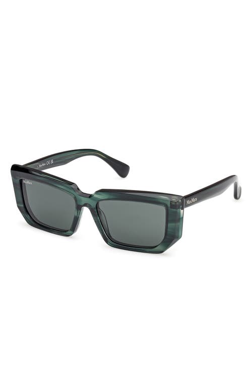 Max Mara 54mm Rectangular Sunglasses In Green